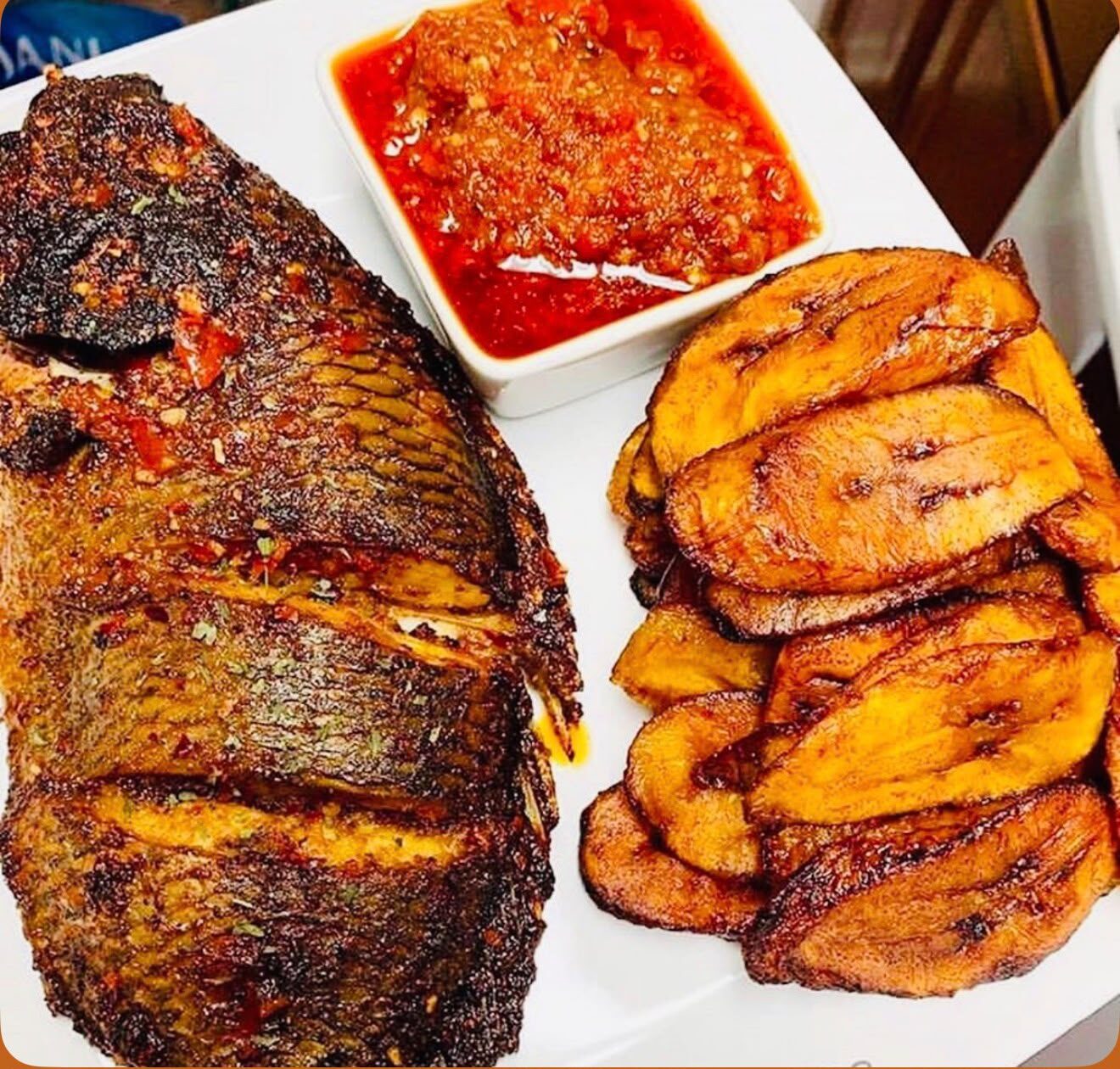 Grilled whole tilapia